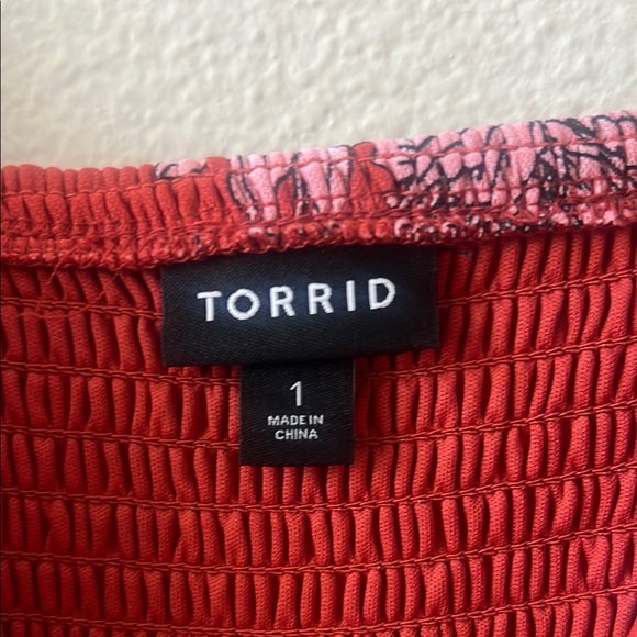 Torrid Floral Rust colored Maxi Dress size 1X EUC - Picture 4 of 5